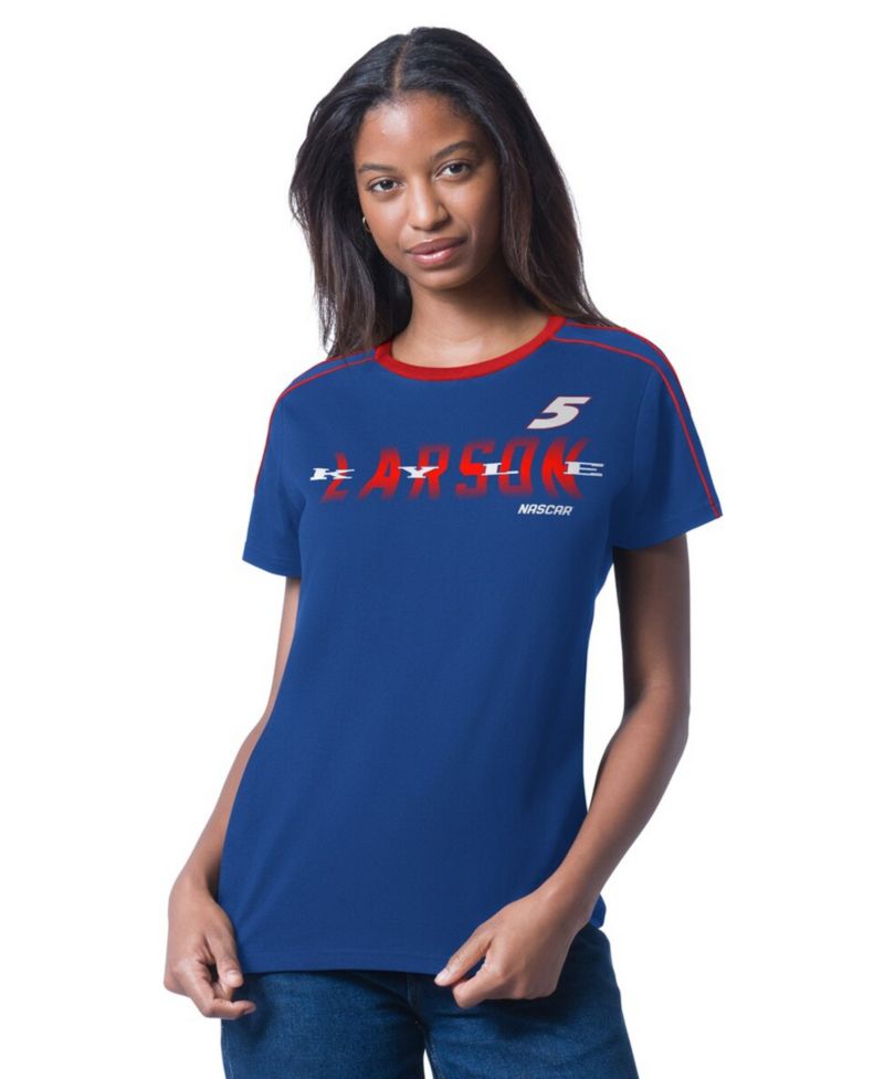 Women's Blue Kyle Larson Coaching T-Shirt