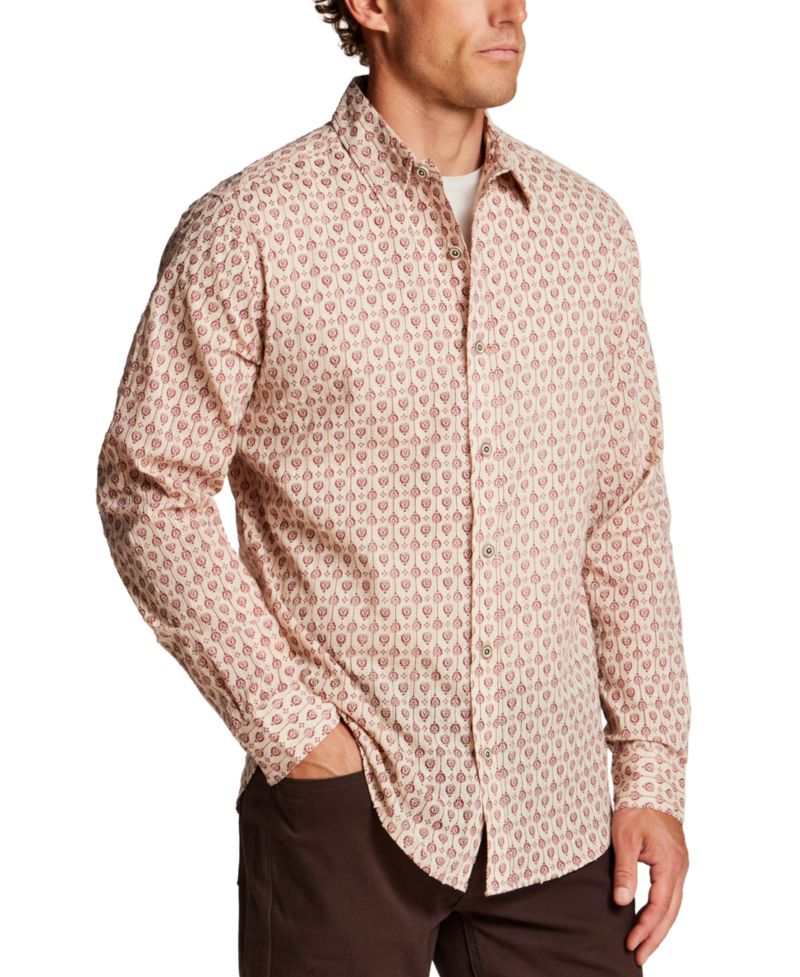 Men's Dobby Motif Holiday Print Shirt
