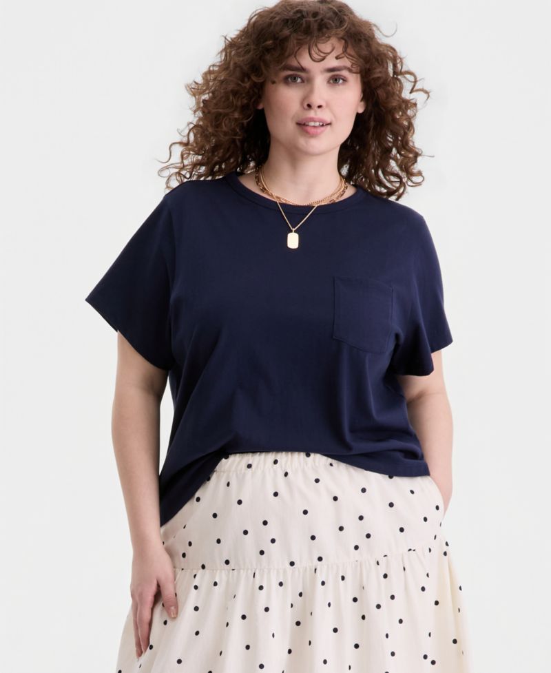 Trendy Plus Size Everyday Pocket T-Shirt