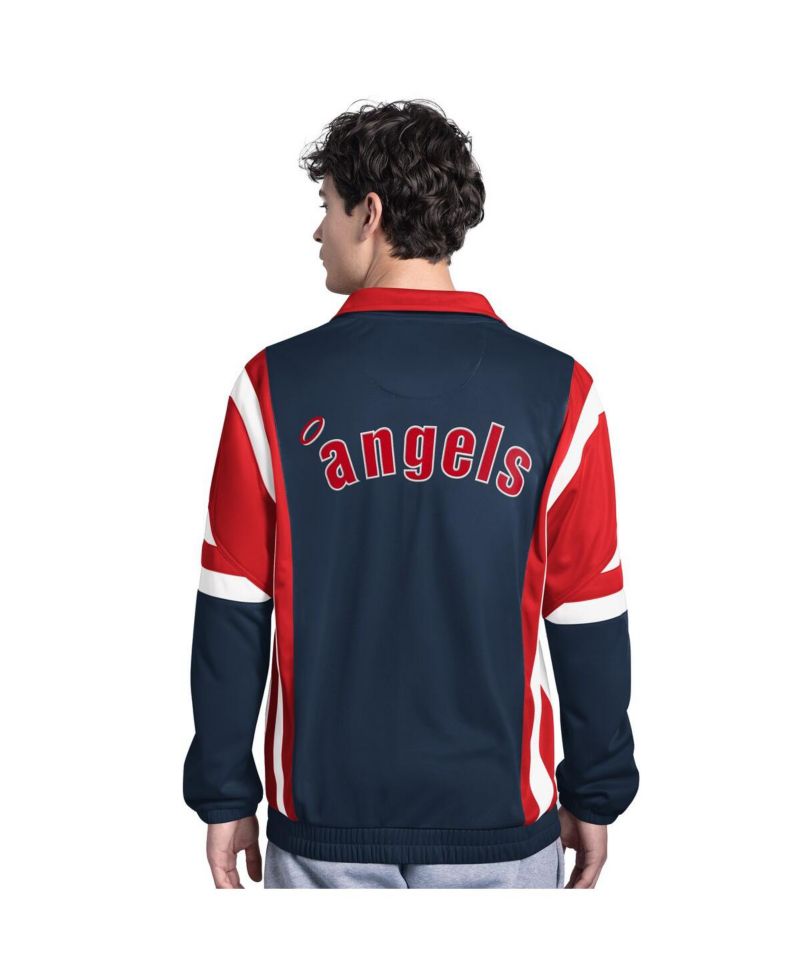 Men's Navy/Red California Angels Contender Tricot Full-Zip Track Jacket