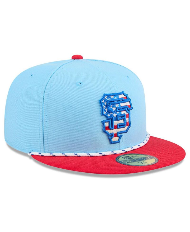 Men's Light Blue/Red San Francisco Giants 2025 Fourth of July 59FIFTY Fitted Hat