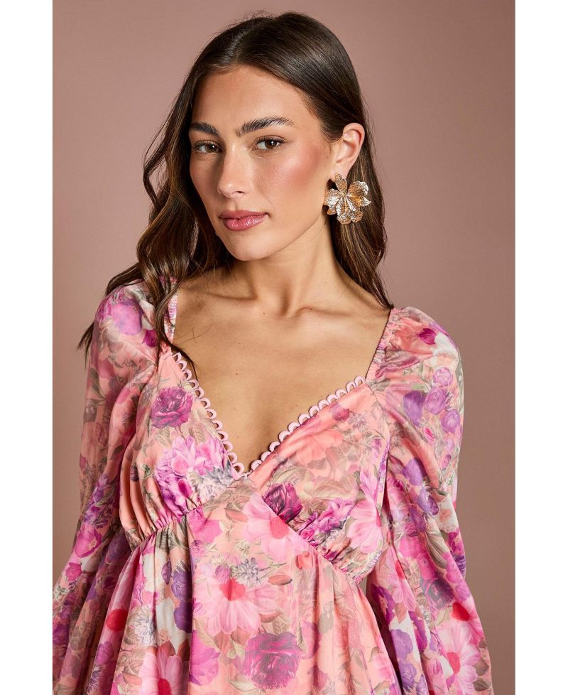 Women's Printed Fit and Flare Maxi Dress