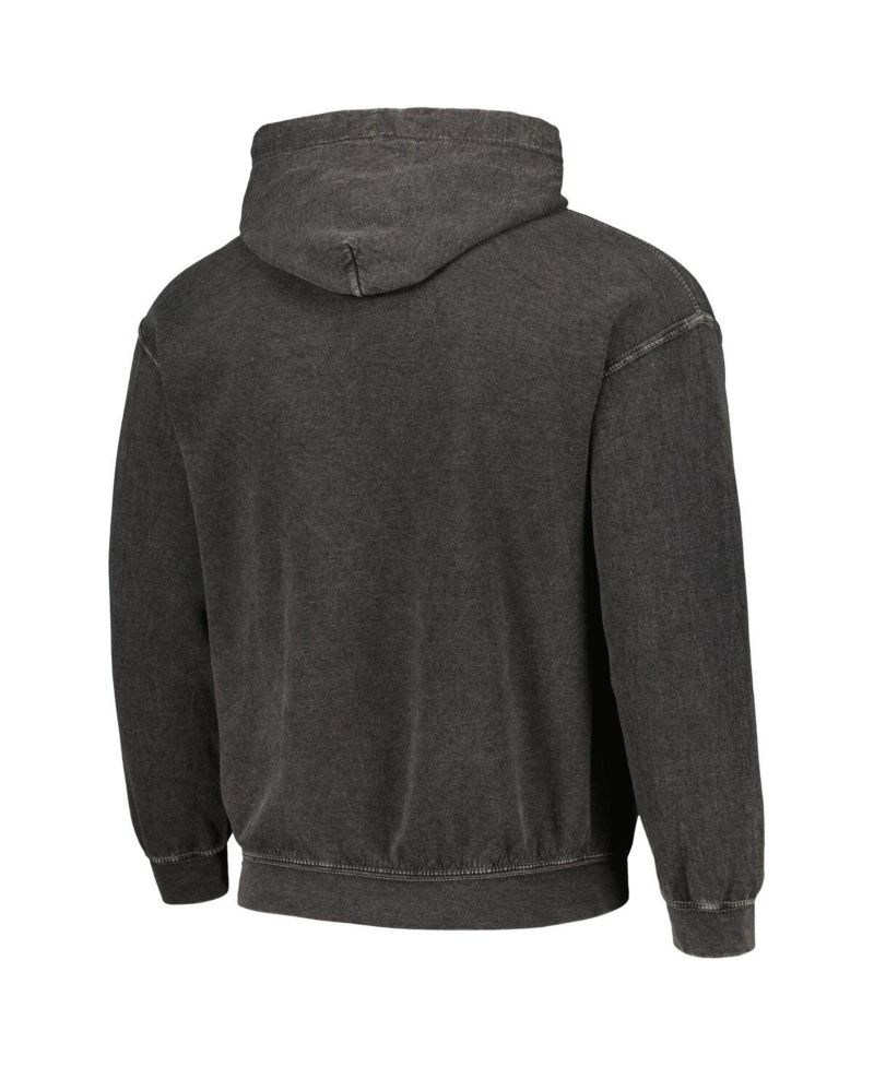 Men's Black AC/DC Lightning Washed Pullover Hoodie