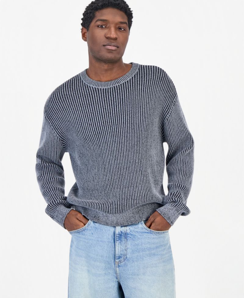 Men's Ribbed-Knit Crewneck Sweater