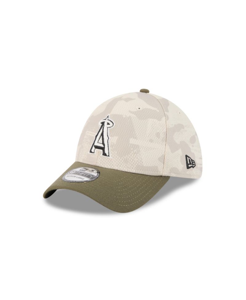 Men's Light Beige/Olive Los Angeles Angels 2025 Armed Forces Day 39THIRTY Flex Hat