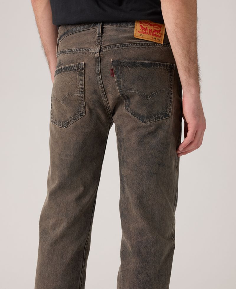 Мужские нерастягивающиеся джинсы с ширинкой на пуговицах обычного покроя 501™