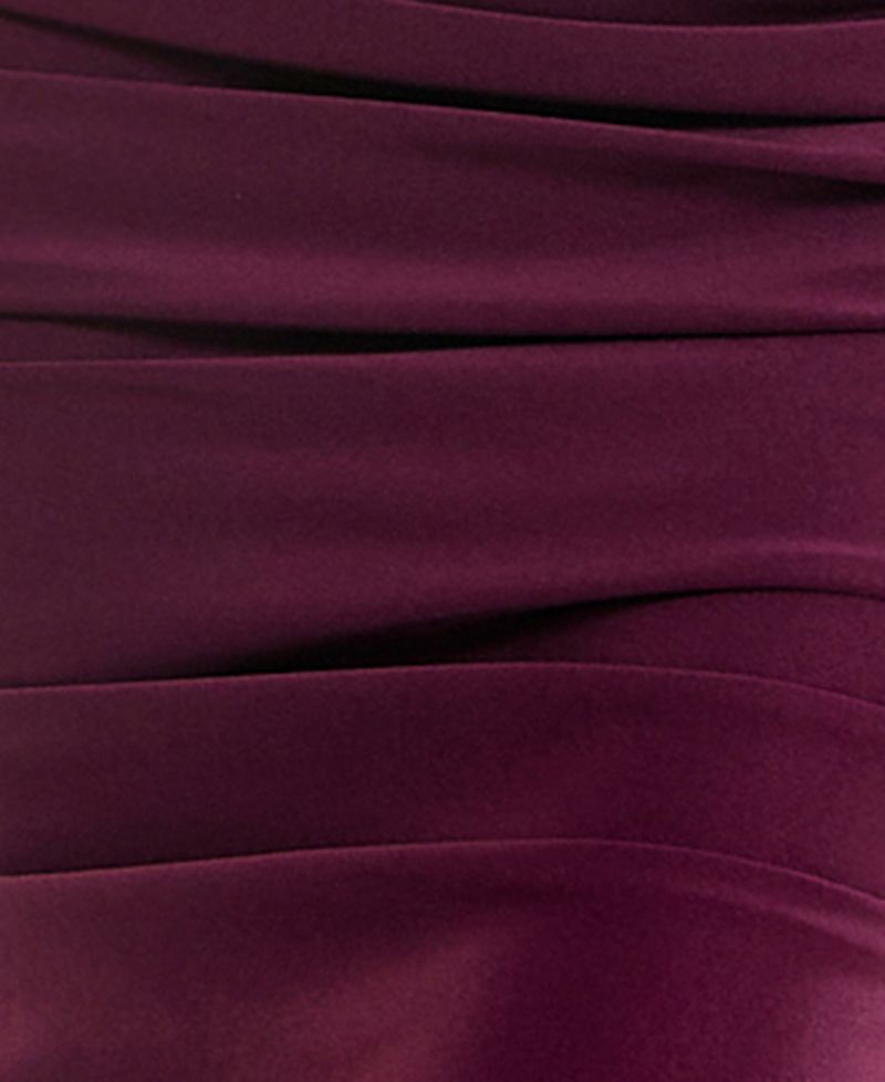 Juniors' Ruched Satin Sweetheart Midi Dress