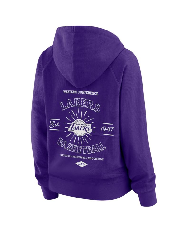 Women's Purple Los Angeles Lakers Vintage Full-Zip Raglan Hoodie