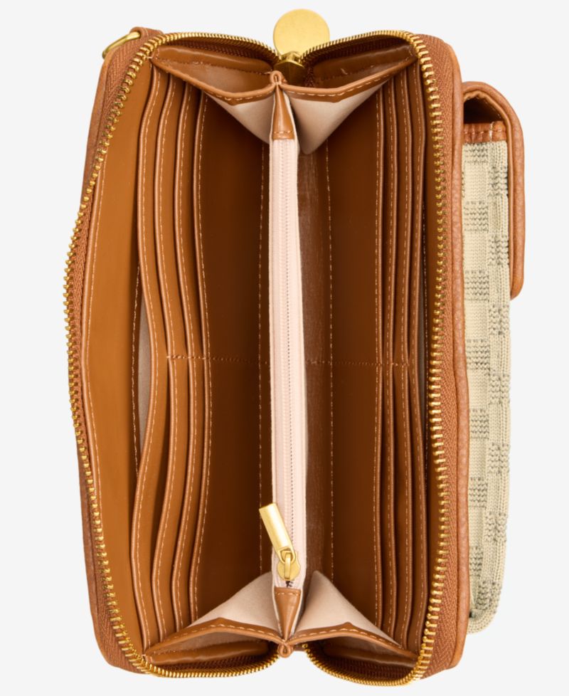 Checkered Soft Knit Phone Crossbody