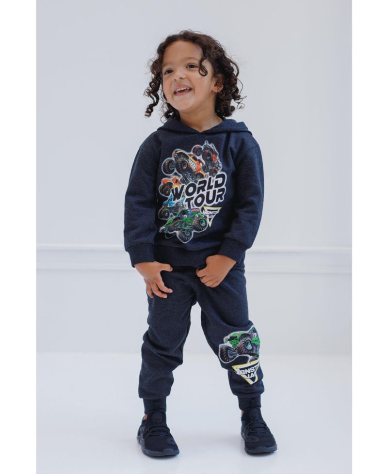 Baby Boys 6-12 Grave Digger Monster Mutt Megalodon Fleece Pullover Hoodie & Pants