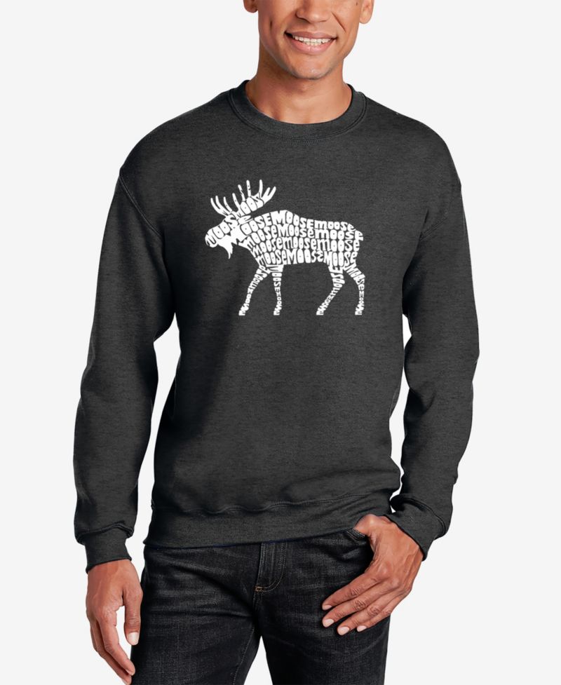 Men's Word Art Crewneck Moose Sweatshirt