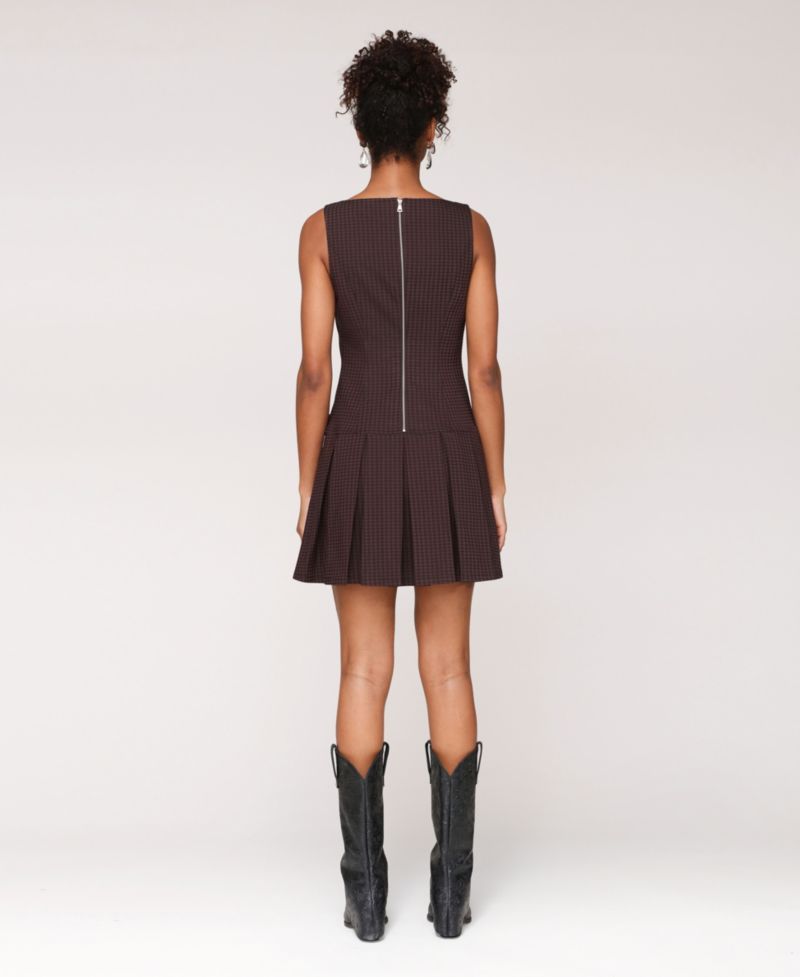 Women's Boat-Neck Sleeveless Short Fit & Flare Dress