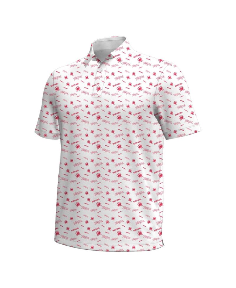 Men's White Maryland Terrapins Gameday Armourfuse Polo Shirt