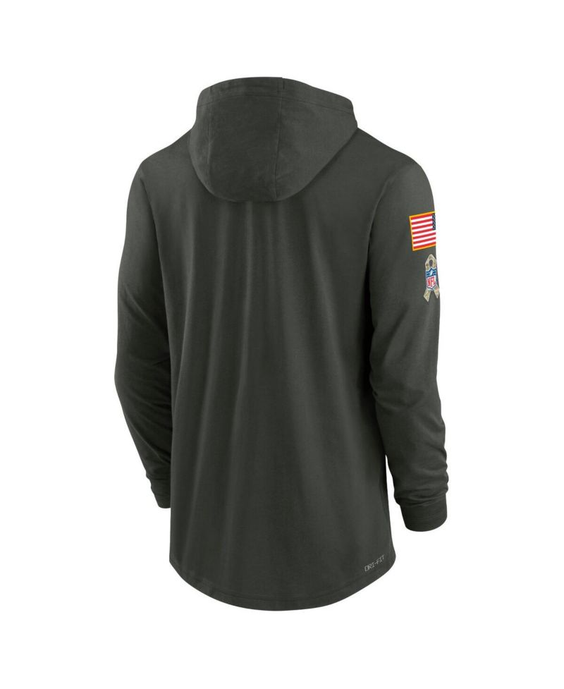 Men's Forest Green Cincinnati Bengals 2025 Salute to Service Sideline Dri-FIT Lightweight Hooded Pullover Sweatshirt