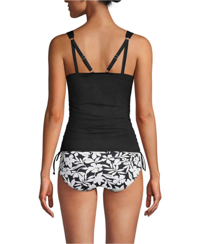Women's Adjustable V-neck Underwire Tankini Swimsuit Top Adjustable Straps