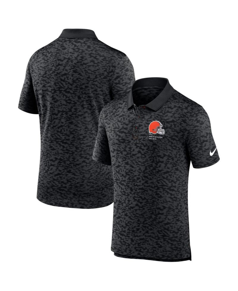 Men's Black Cleveland Browns Pique Fashion Performance Polo Shirt