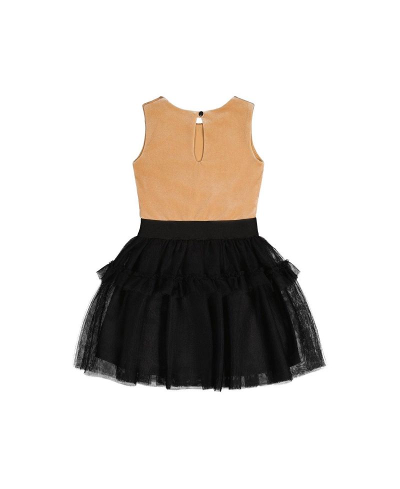 Little and Big Girl's (6-14) Bi-Material Sleeveless Dress