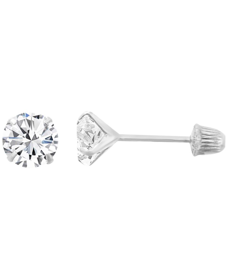 2-Pc. Solitaire Ball Stud And Hoop Earrings Set in Sterling Silver