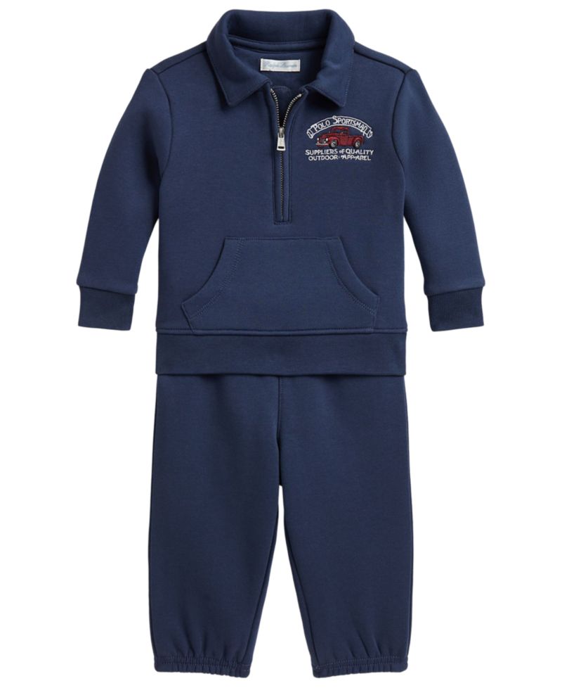 Baby Boys' Polo Sportsman Fleece Sweatshirt and Pants, 2- Piece Set