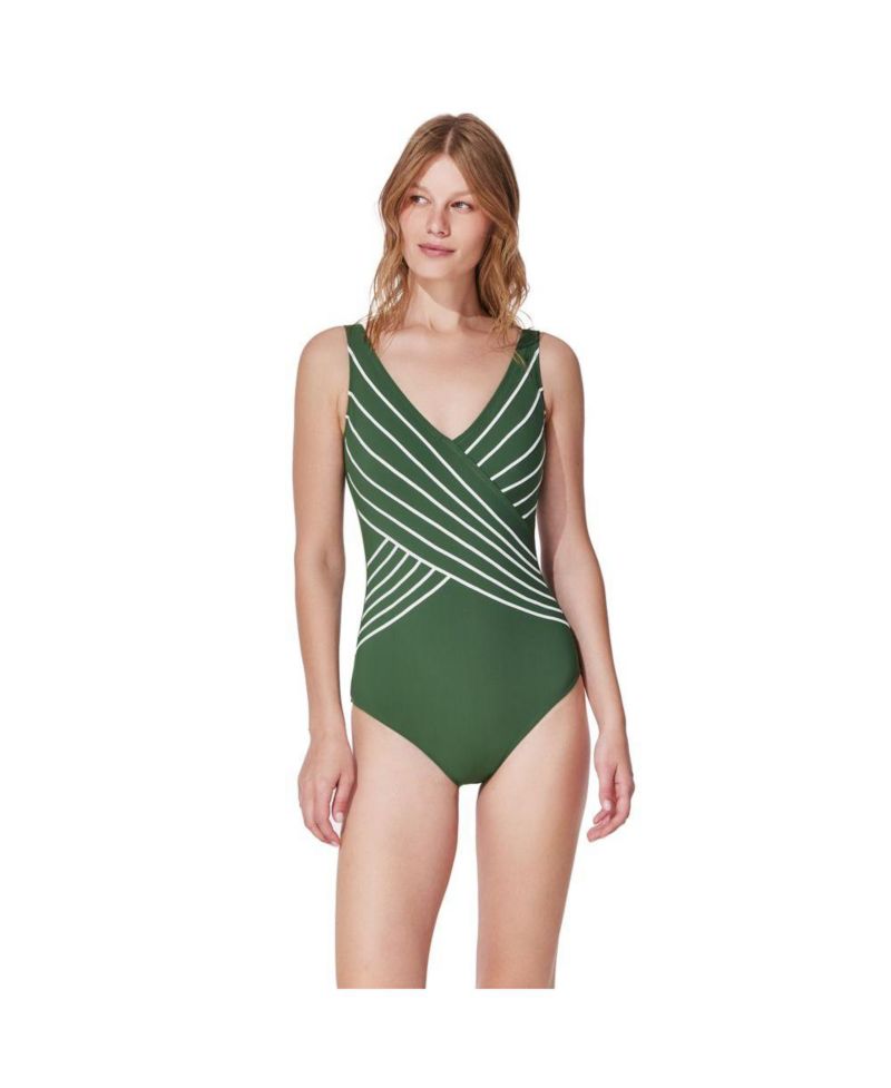 Womens Embrace Fashion Surplice One Piece Swimsuit