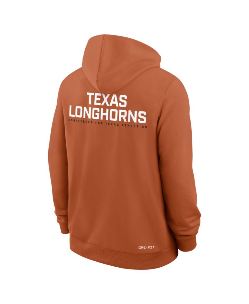 Men's Burnt Orange Texas Longhorns 2025 Sideline Standard Issue Dri-FIT Full-Zip Hoodie