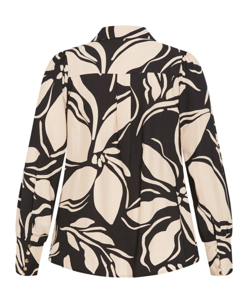 Women's Plus Size Bella Bloom Print Long Sleeve Shirt