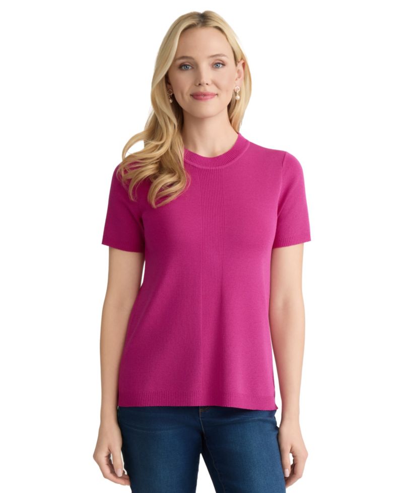 Women's Short Sleeve Crewneck Knit Top