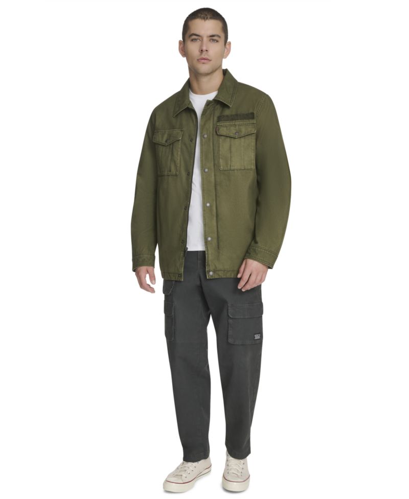 Men's Two-Pocket Utility Zippered Shirt Jacket
