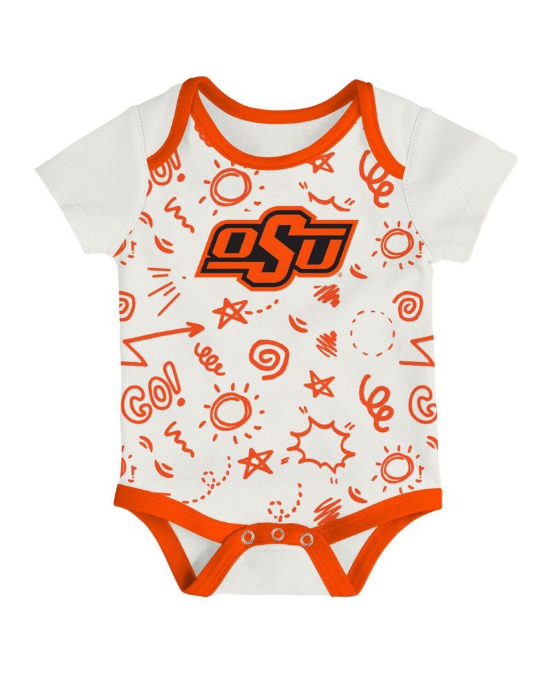 Baby Boys and Girls 3-Pack Oklahoma State Cowboys All Day Play Bodysuit Set