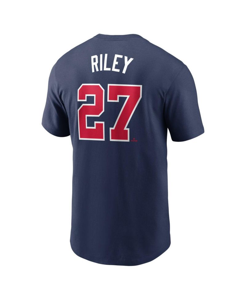 Men's Austin Riley Navy Atlanta Braves Fuse Name & Number T-Shirt