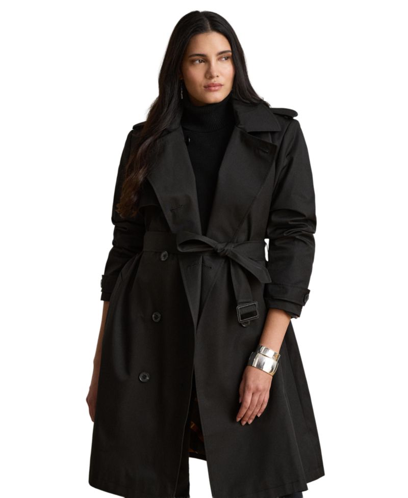 Plus Size Double Breasted Trench Coat, Created for Macy's