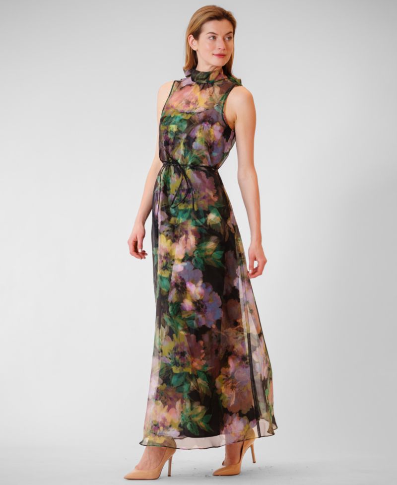 Women's Halter Neck Satin Overlay Dress