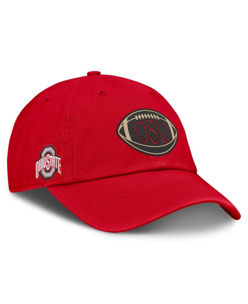 Men's and Women's Scarlet Ohio State Buckeyes Campus Prep Football Club Adjustable Hat