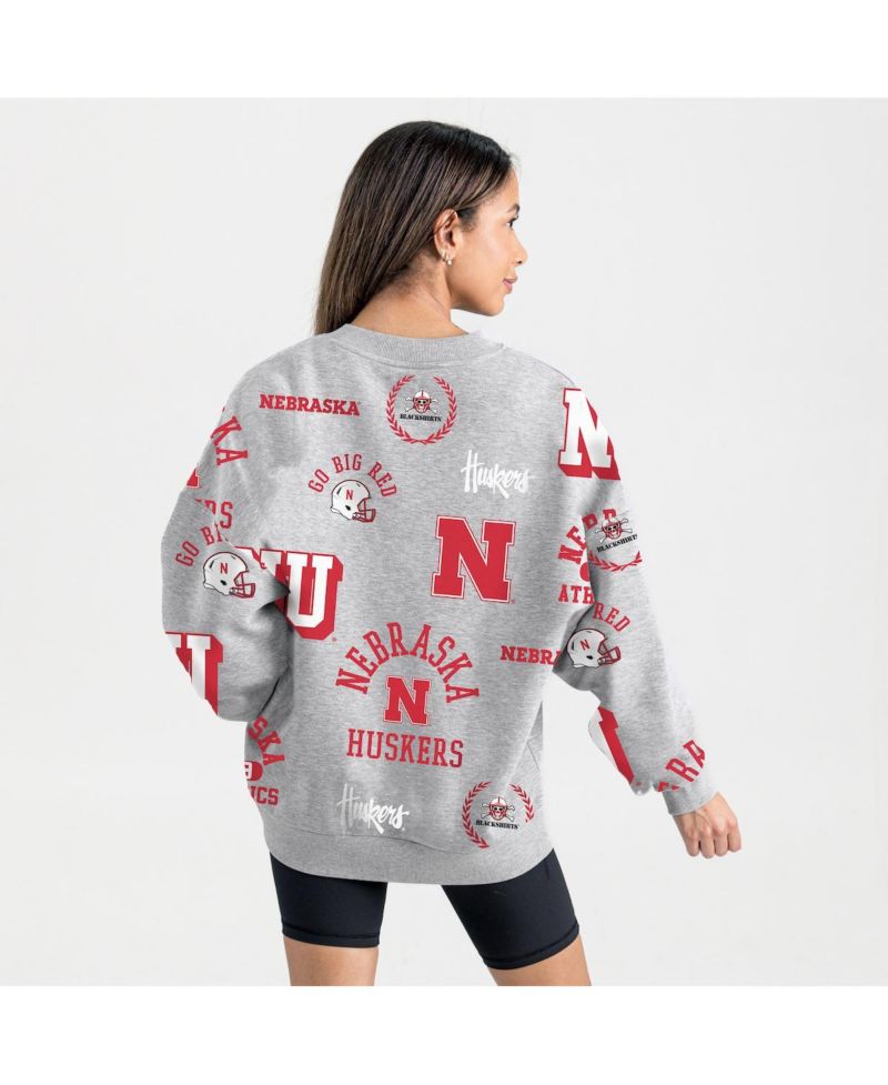 Women's Gray Nebraska Huskers Always on Repeat Fleece Sweatshirt