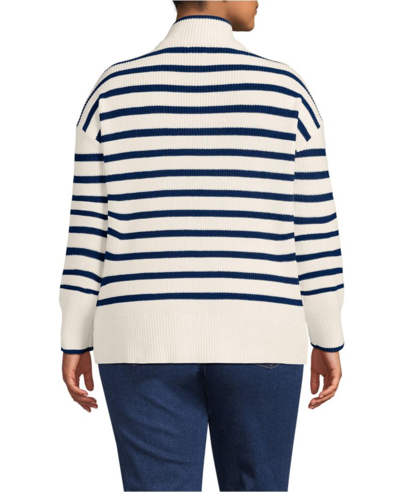Women's Plus Size Drifter Cotton Quarter Zip Pullover Sweater