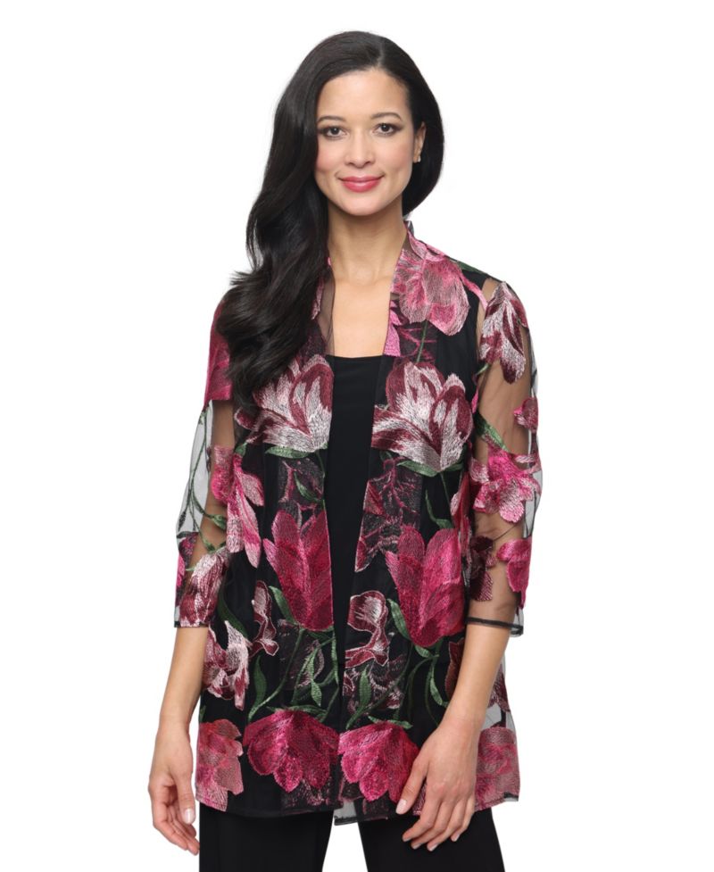 Women's Embroidered Tulle Twinset