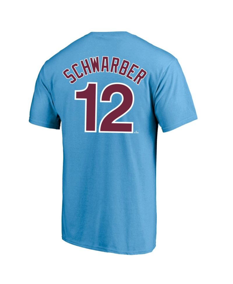 Men's Kyle Schwarber Light Blue Philadelphia Phillies Big & Tall Name & Number T-Shirt