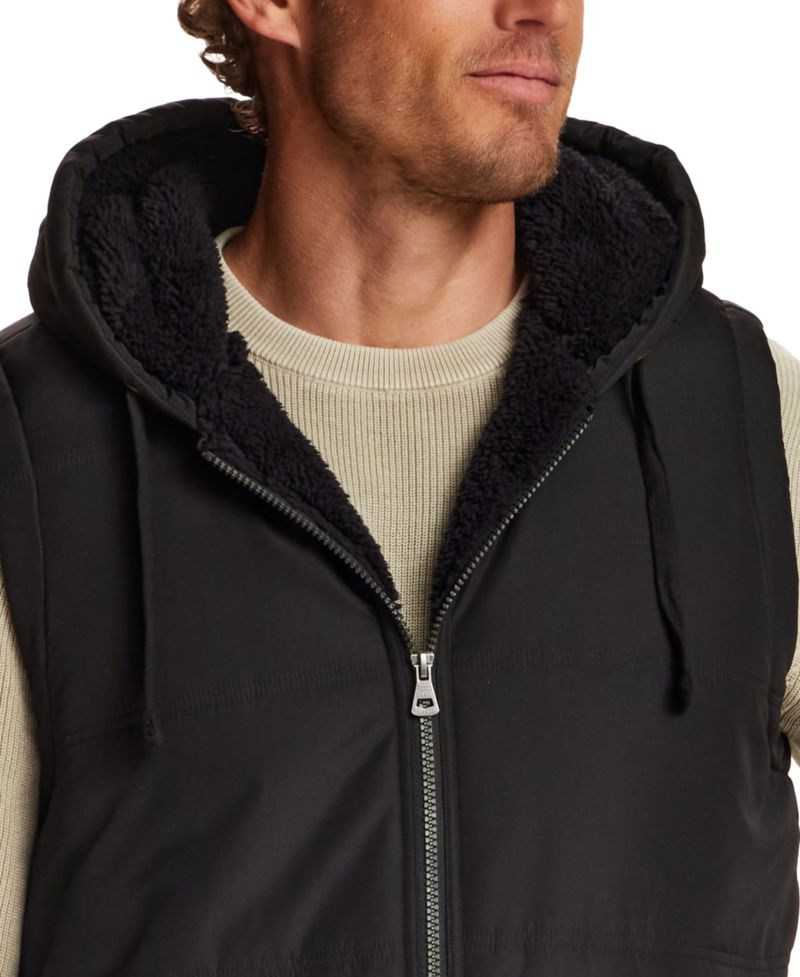 Men's Sherpa Hooded Full-Zip Vest