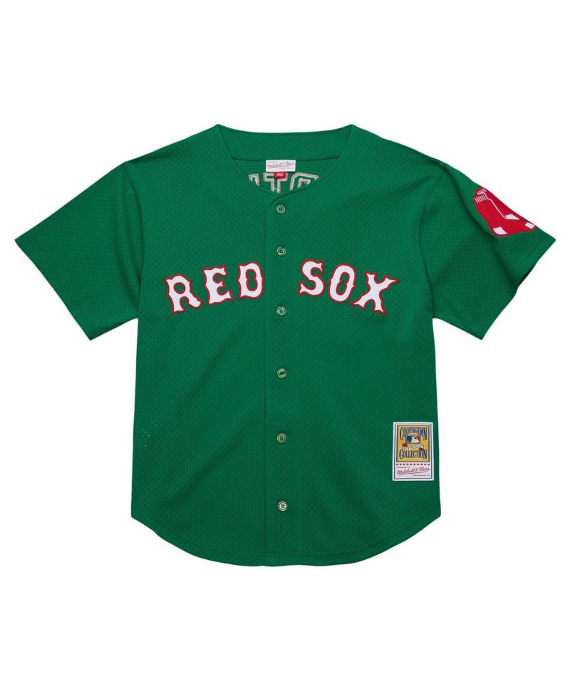 Men's David Ortiz Kelly Green Boston Red Sox Cooperstown Collection Mesh Batting Practice Jersey