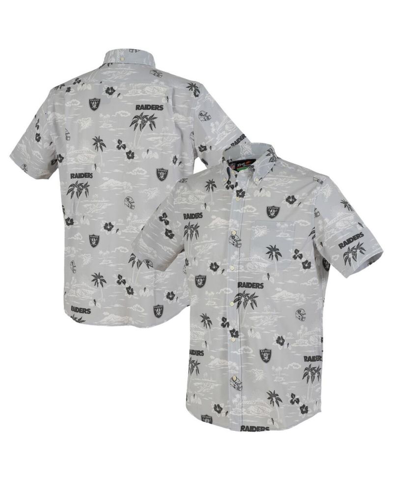 Men's Silver Las Vegas Raiders Kekai Performance Button-Down Shirt