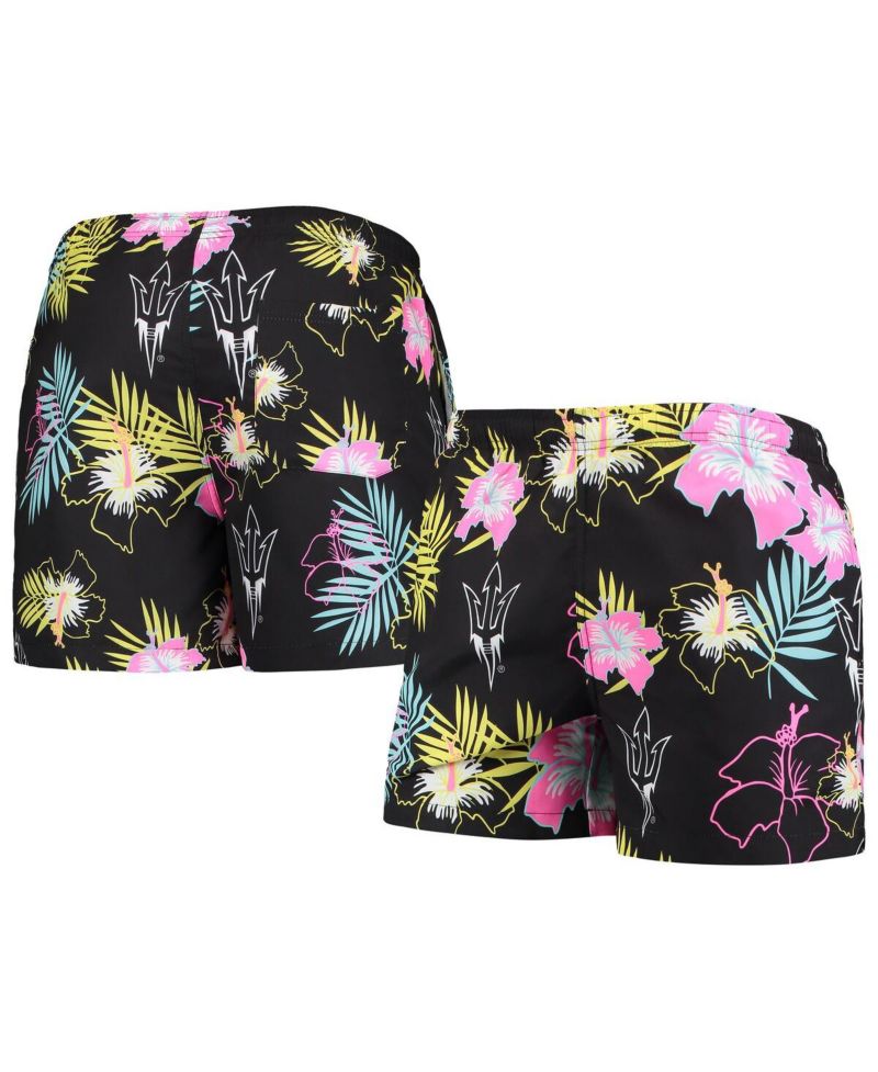 Men's Black Arizona State Sun Devils Neon Floral Swim Trunks