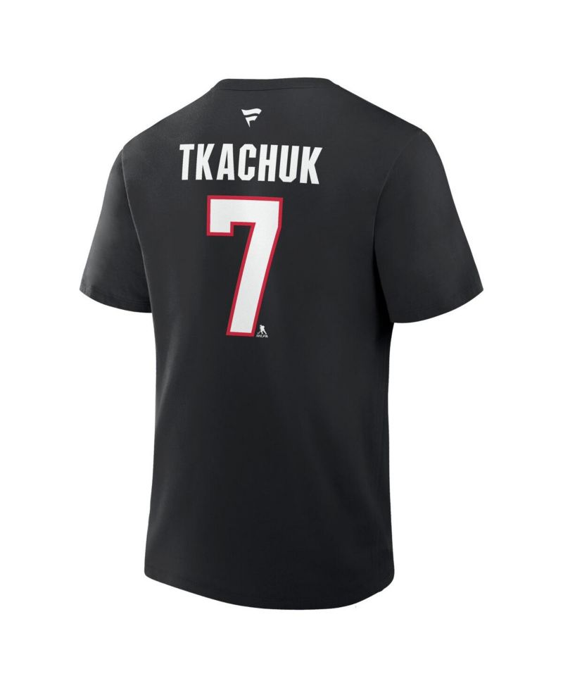 Men's Brady Tkachuk Black Ottawa Senators Authentic Stack Name & Number T-Shirt