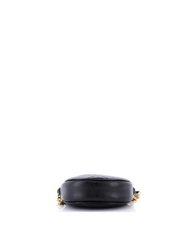 Mini Round Leather GG Marmont Shoulder Bag