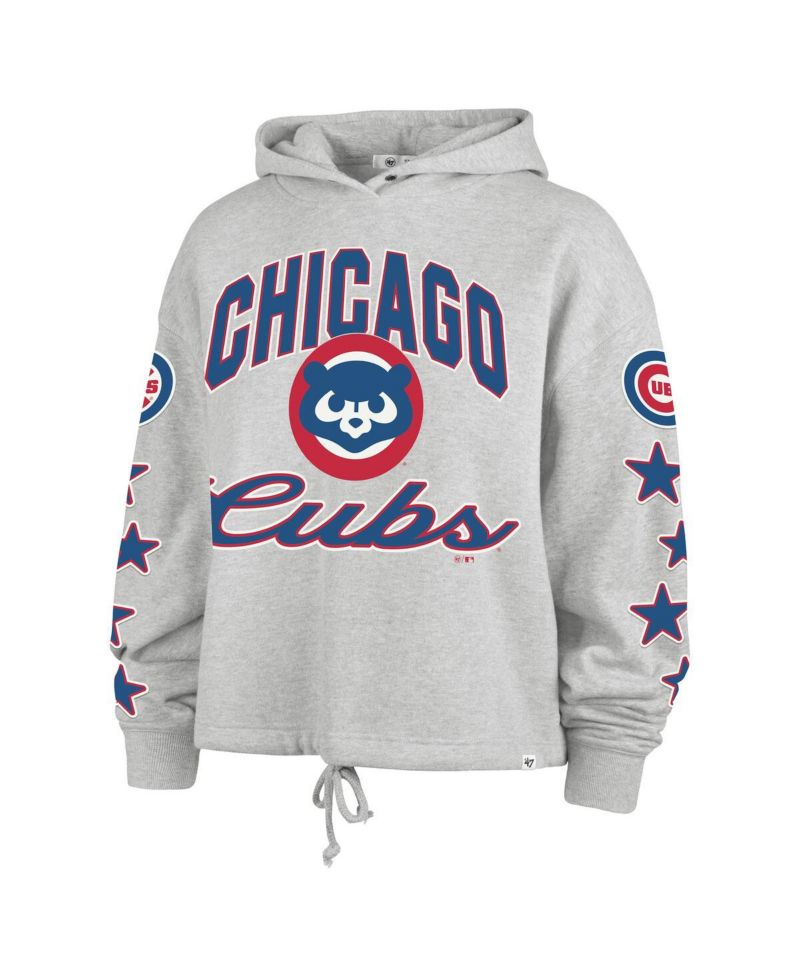 Women's Heather Gray Chicago Cubs Plus Size Starry Eye Hoodie