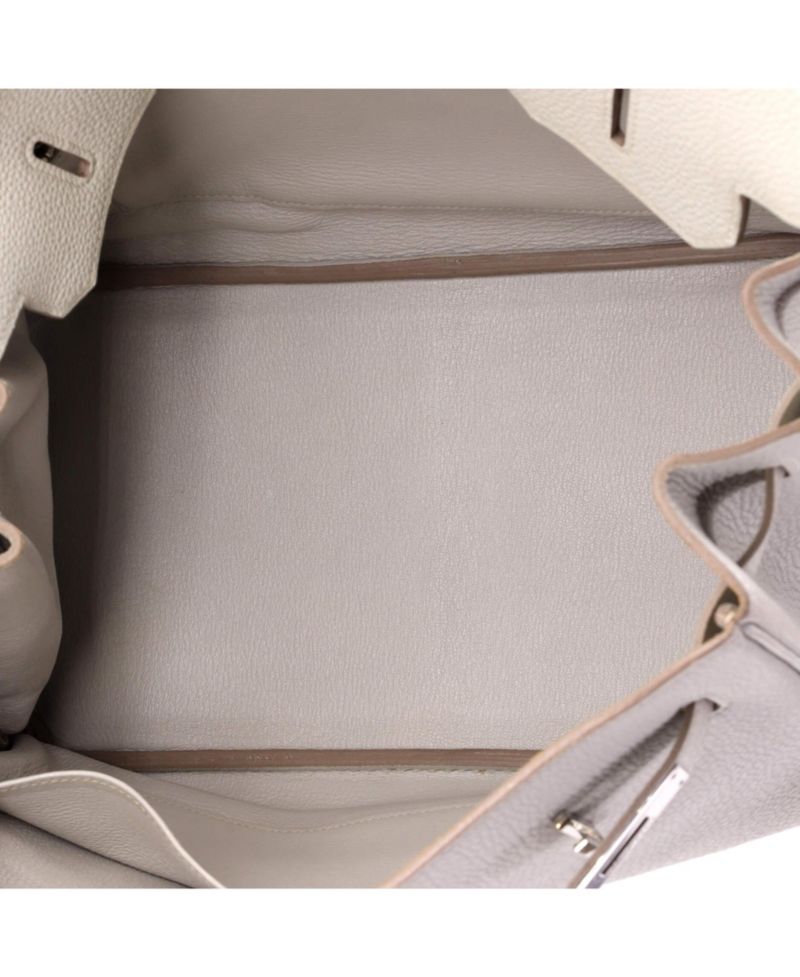 Birkin 35 Handbag Grey Togo with Palladium Hardware