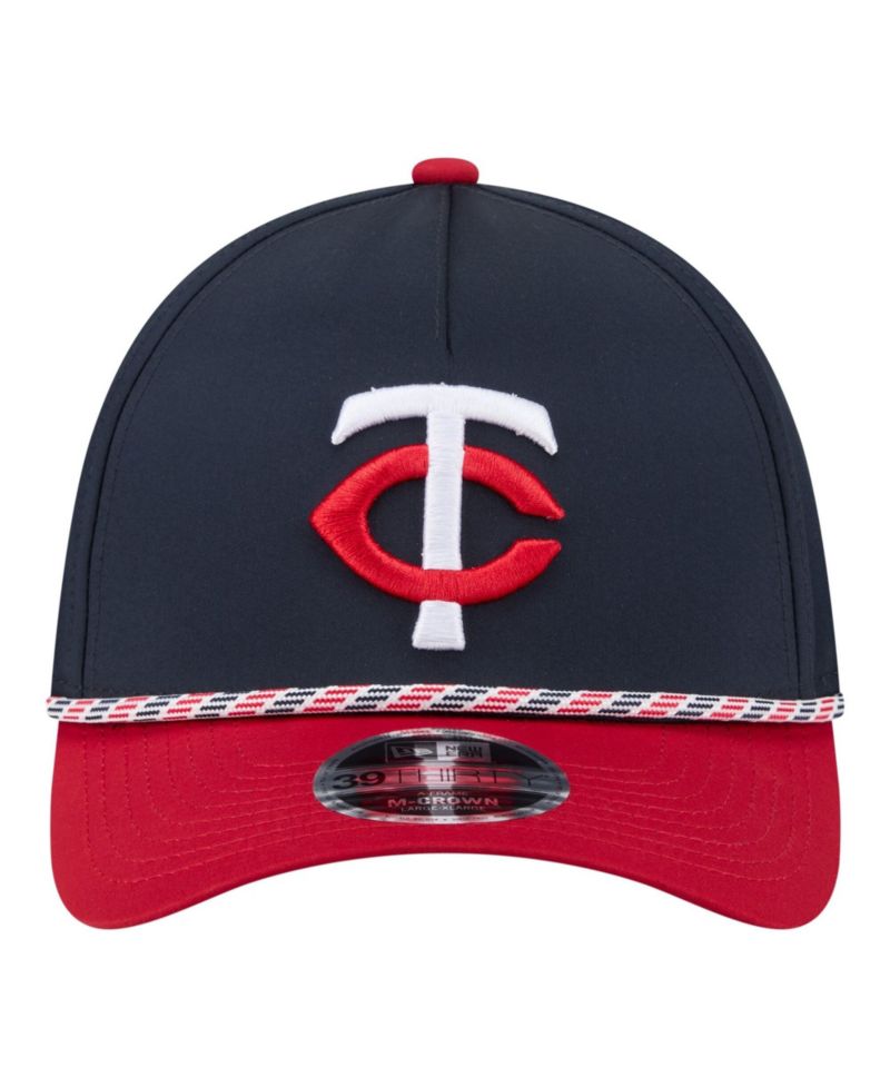 Men's Navy/Red Minnesota Twins Rope M-Crown A-Frame 39THIRTY Flex Hat