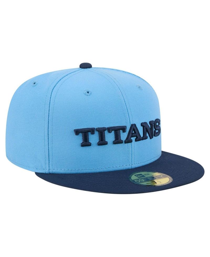 Men's Light Blue/Navy Tennessee Titans Wordmark 59FIFTY Fitted Hat