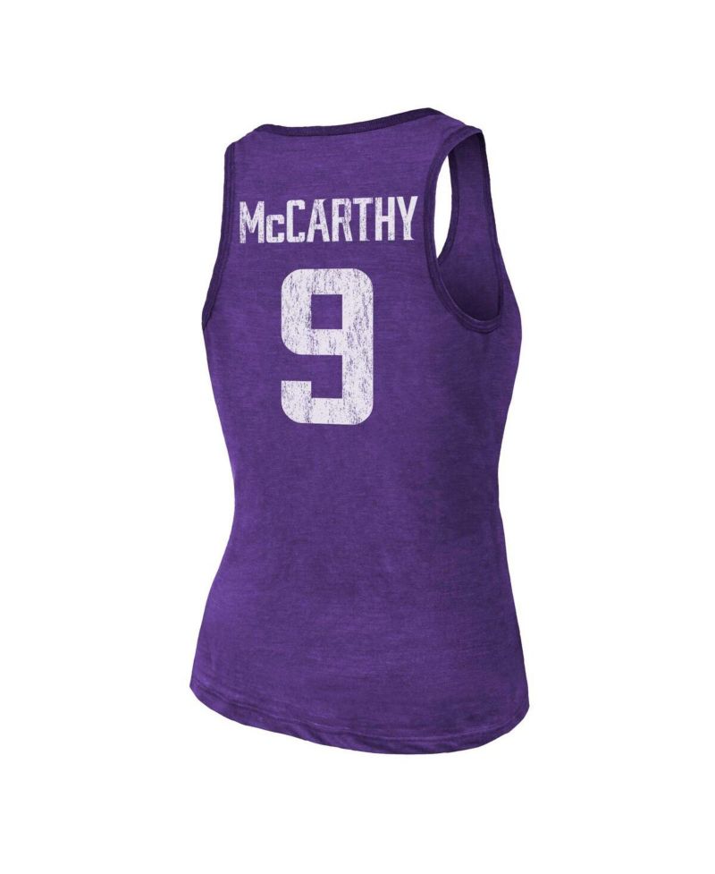 Threads Women's J.J. McCarthy Purple Minnesota Vikings Name & Number Tri-Blend Scoop Neck Tank Top