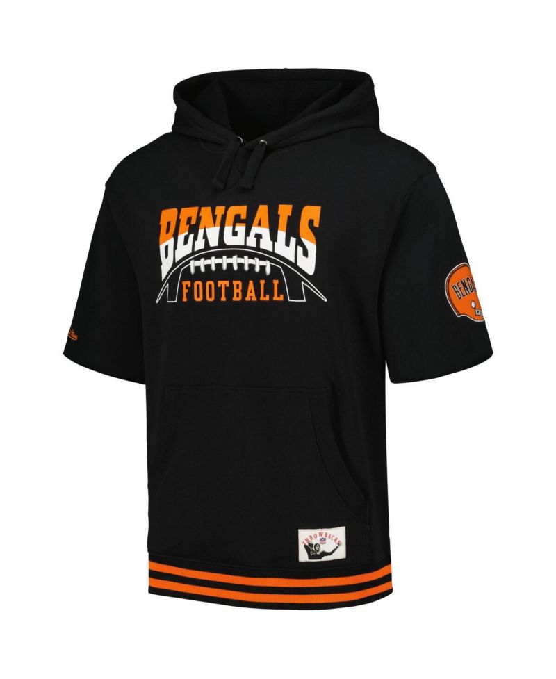 Men's Black Cincinnati Bengals Pre-Game Short Sleeve Pullover Hoodie