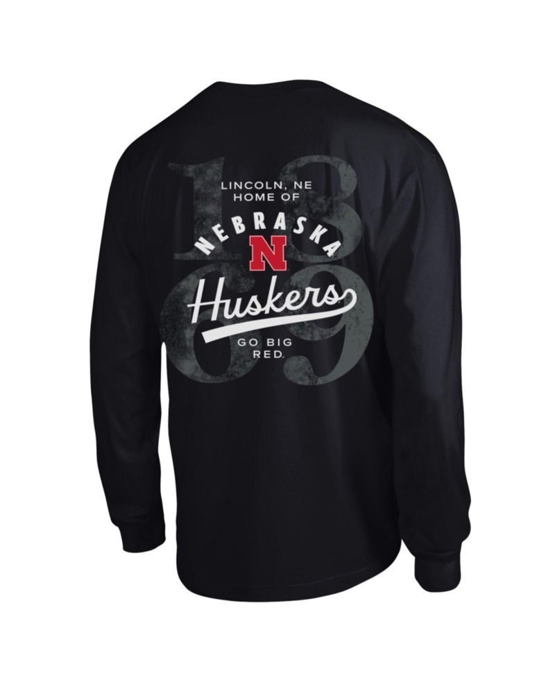Men's Nebraska Huskers Laminated All-Star Screen Print Long Sleeve T-Shirt